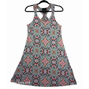 Cynthia Rowley  Medium A-Line Floral Dress Multicol Liquid Knit Stretch Workwear